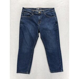 Under 5'10 Xavier Jeans Mens 36x26 Blue Dark Wash Tapered Stretch Denim Pants